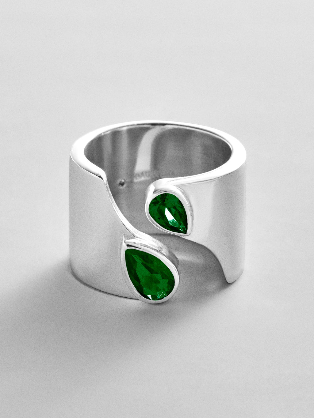 Open Band Custom Birthstone Ring  - Silver