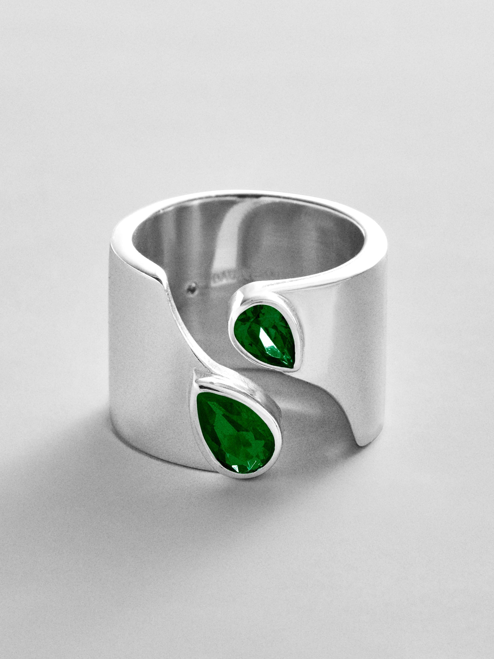 Open Band Custom Birthstone Ring  - Silver