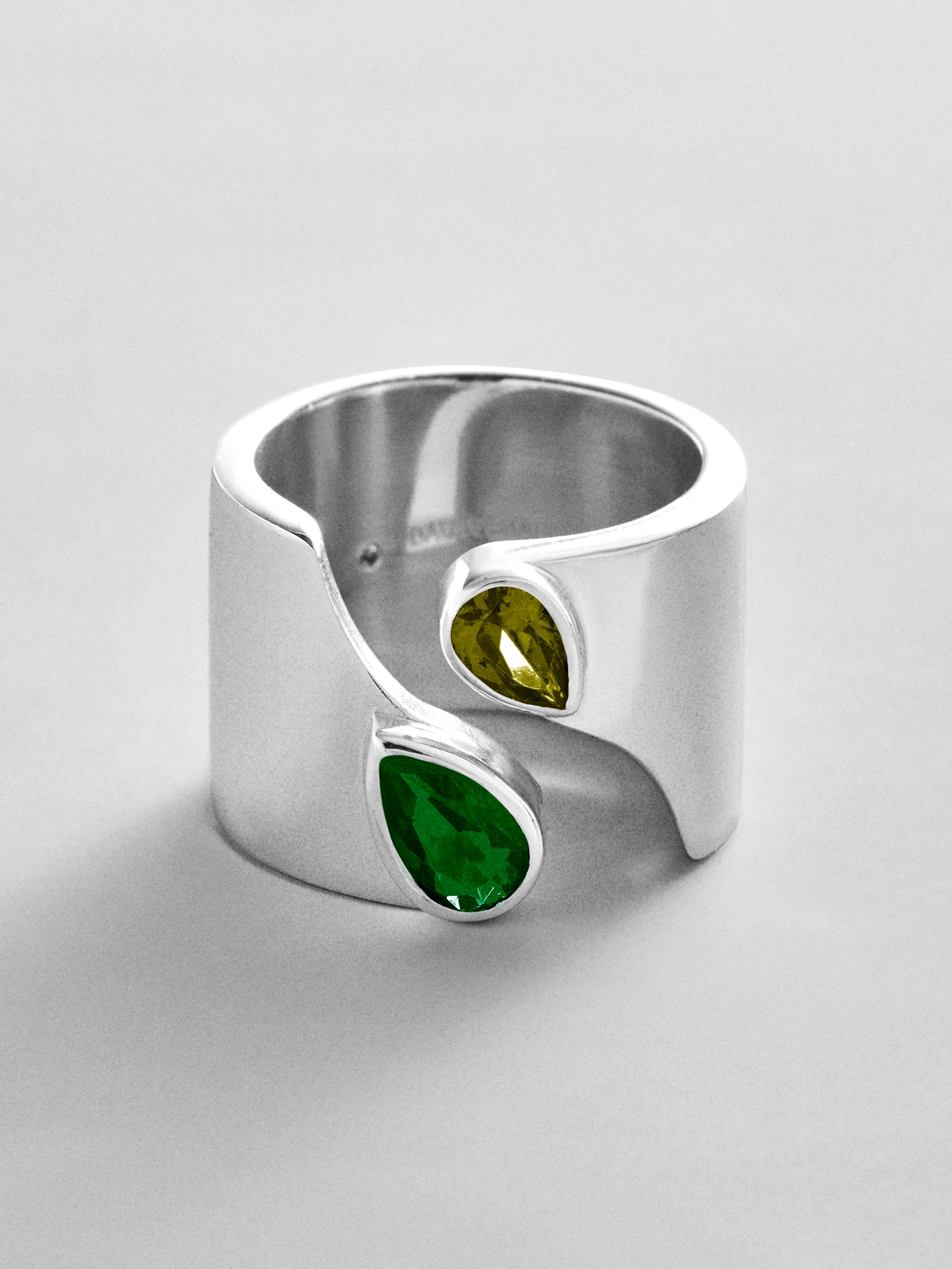 Open Band Custom Birthstone Ring  - Silver