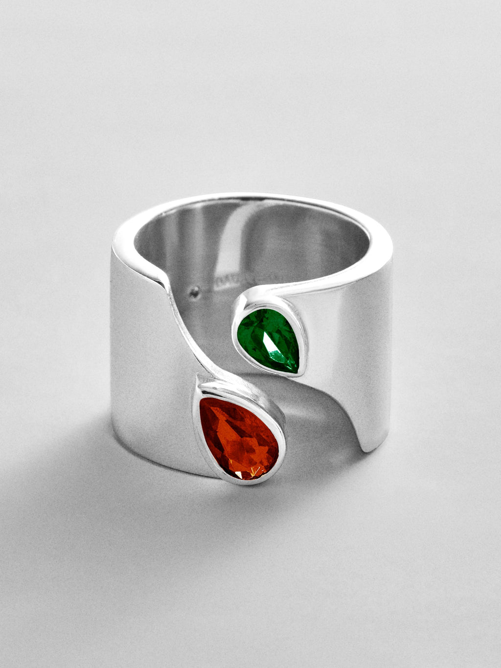 Open Band Custom Birthstone Ring  - Silver