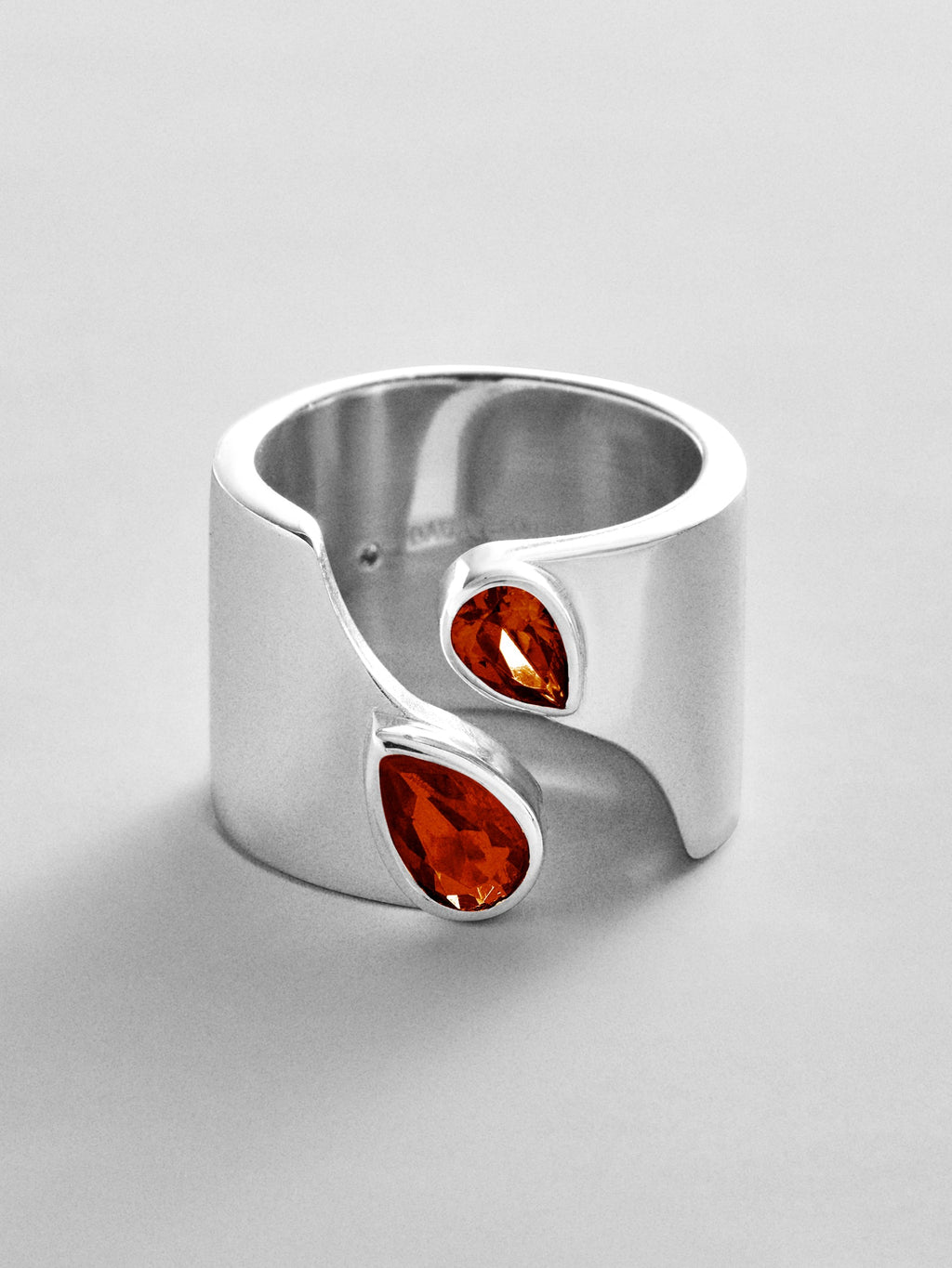 Open Band Custom Birthstone Ring  - Silver