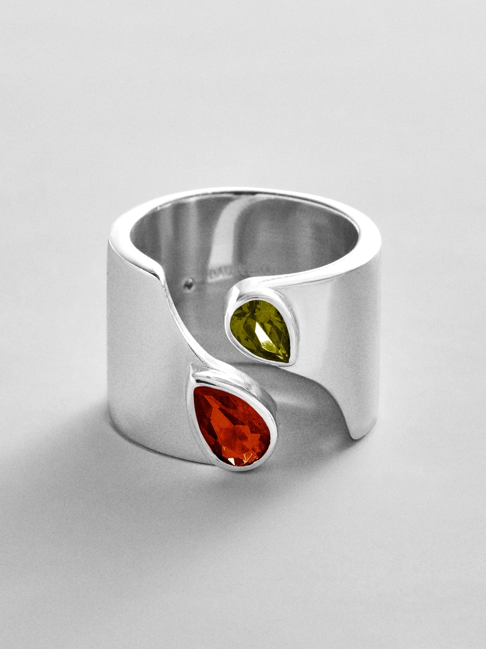 Open Band Custom Birthstone Ring  - Silver