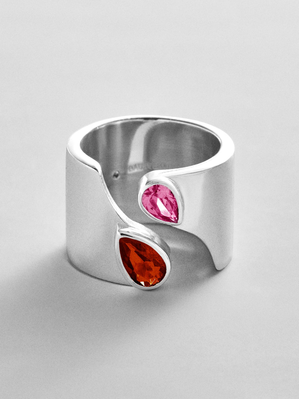 Open Band Custom Birthstone Ring  - Silver