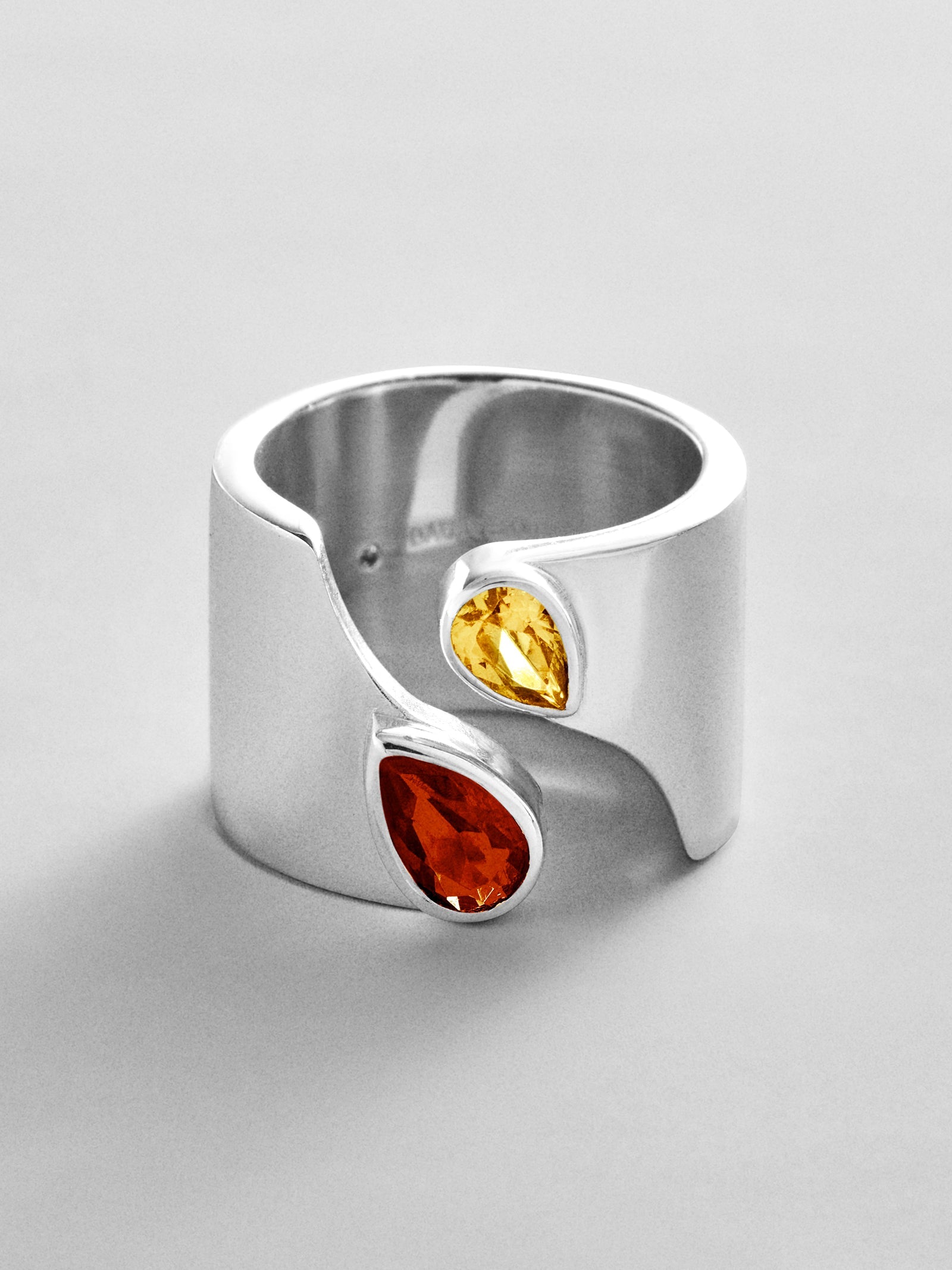 Open Band Custom Birthstone Ring  - Silver