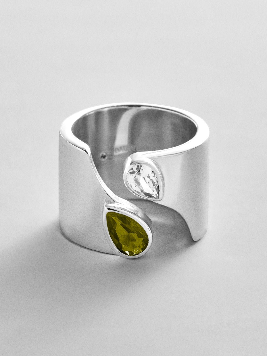 Open Band Custom Birthstone Ring  - Silver