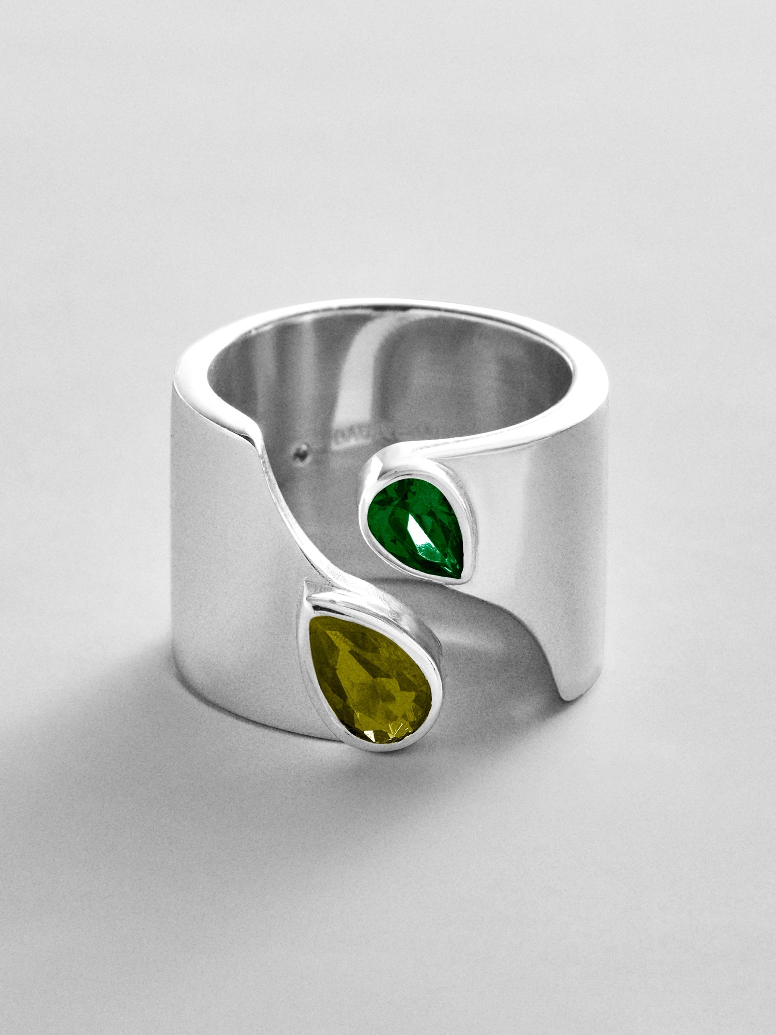 Open Band Custom Birthstone Ring  - Silver