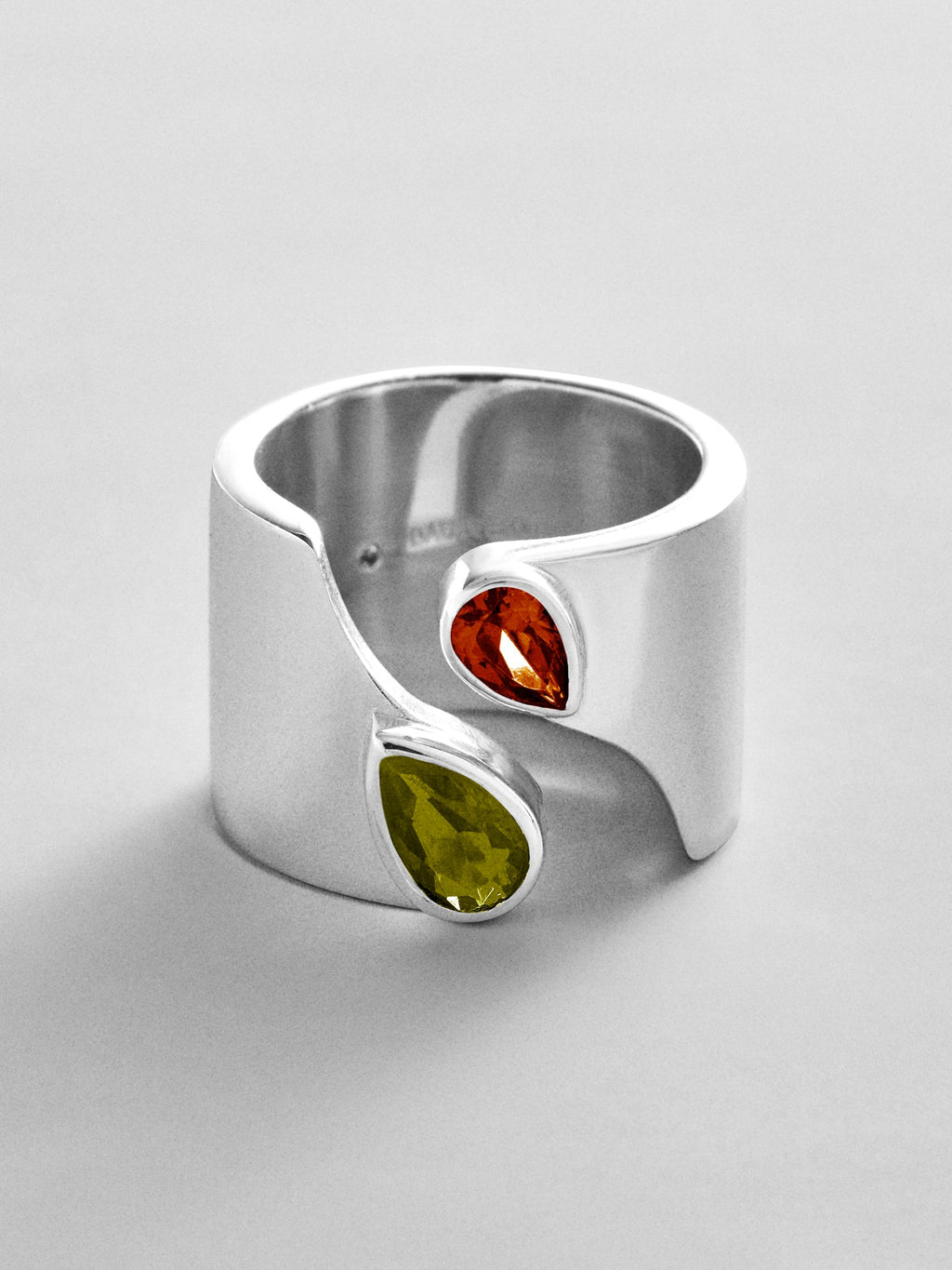 Open Band Custom Birthstone Ring  - Silver