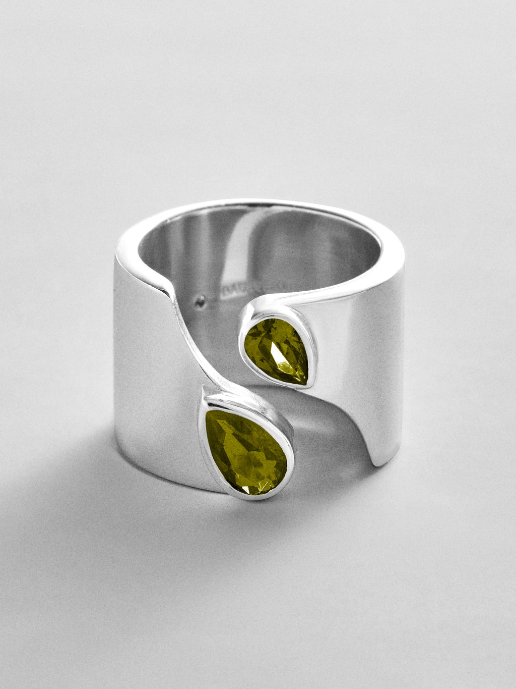 Open Band Custom Birthstone Ring  - Silver