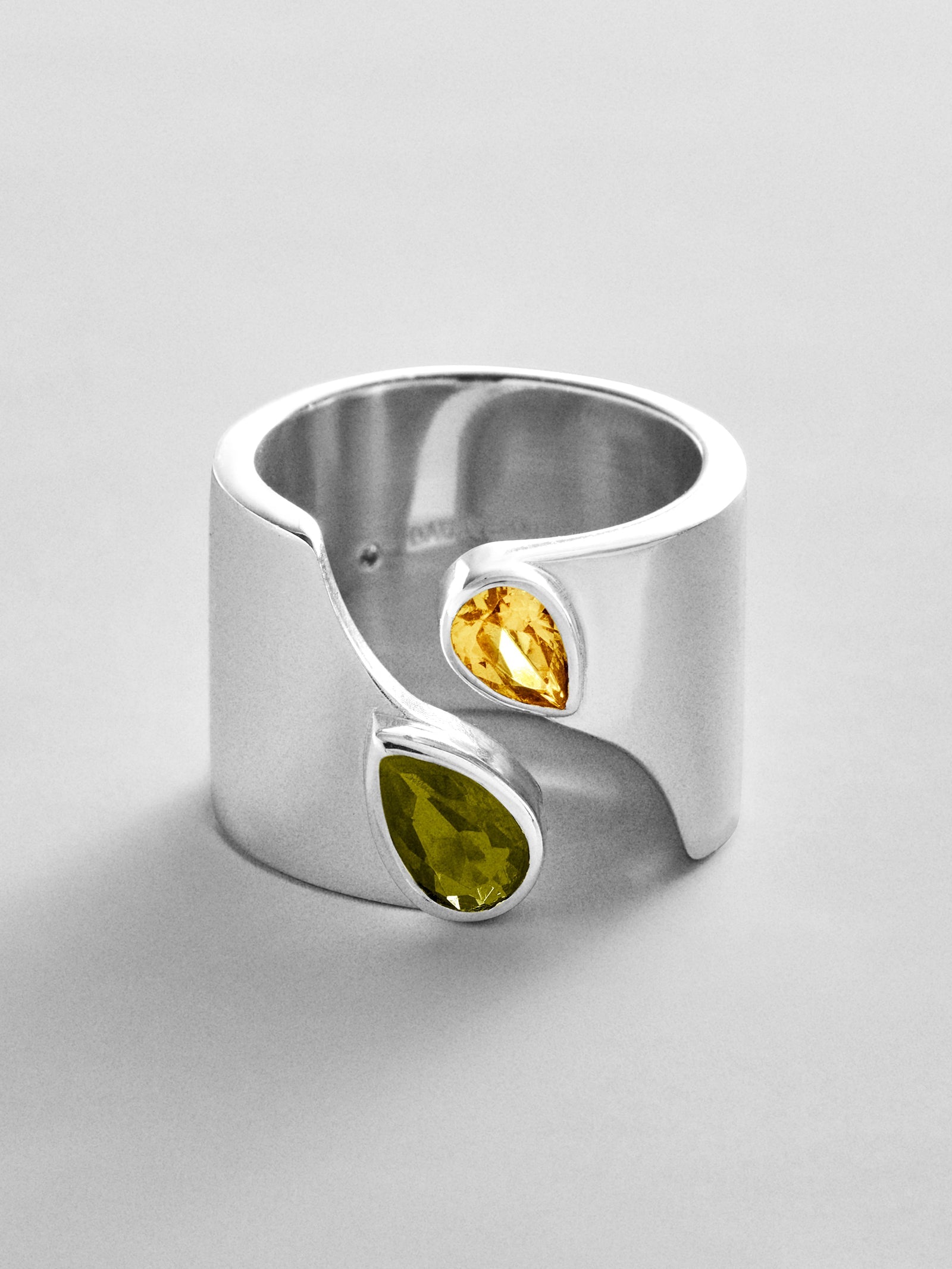 Open Band Custom Birthstone Ring  - Silver