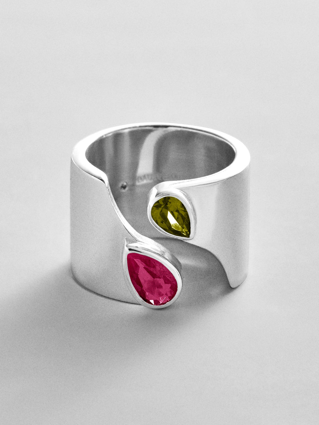 Open Band Custom Birthstone Ring  - Silver
