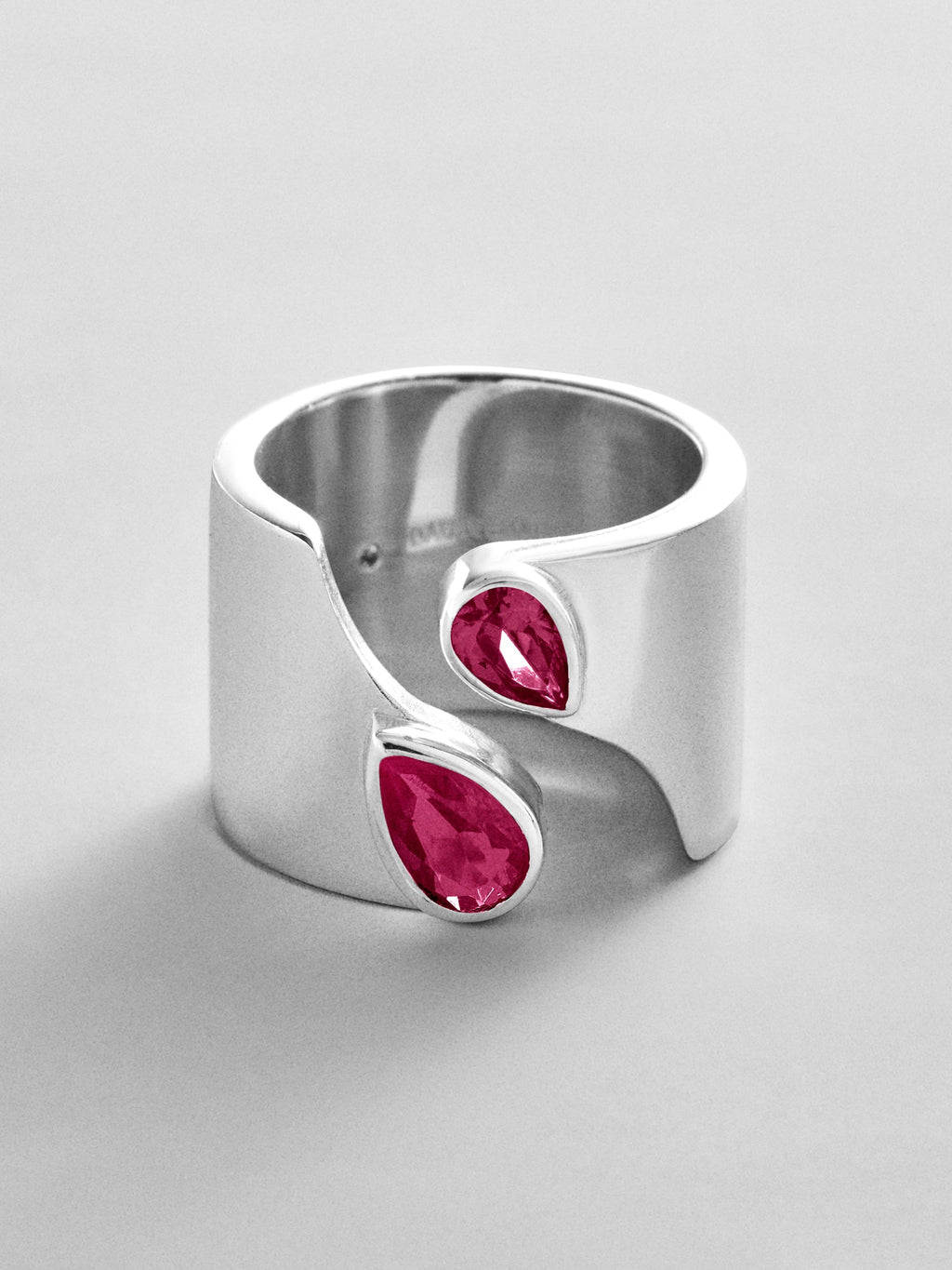 Open Band Custom Birthstone Ring  - Silver