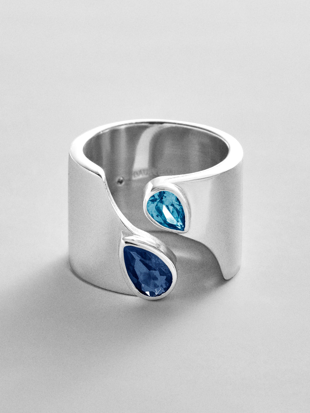 Open Band Custom Birthstone Ring  - Silver