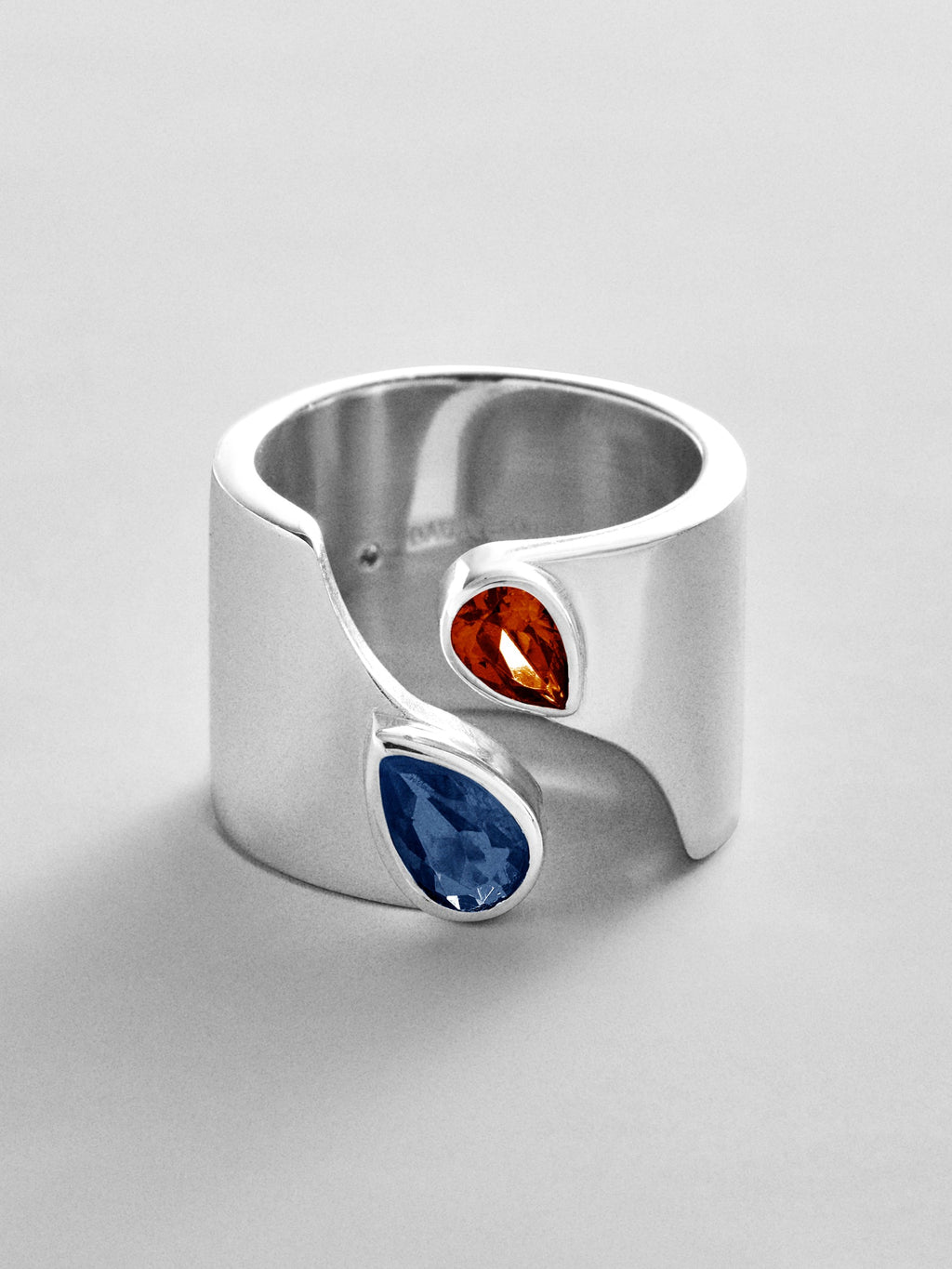 Open Band Custom Birthstone Ring  - Silver