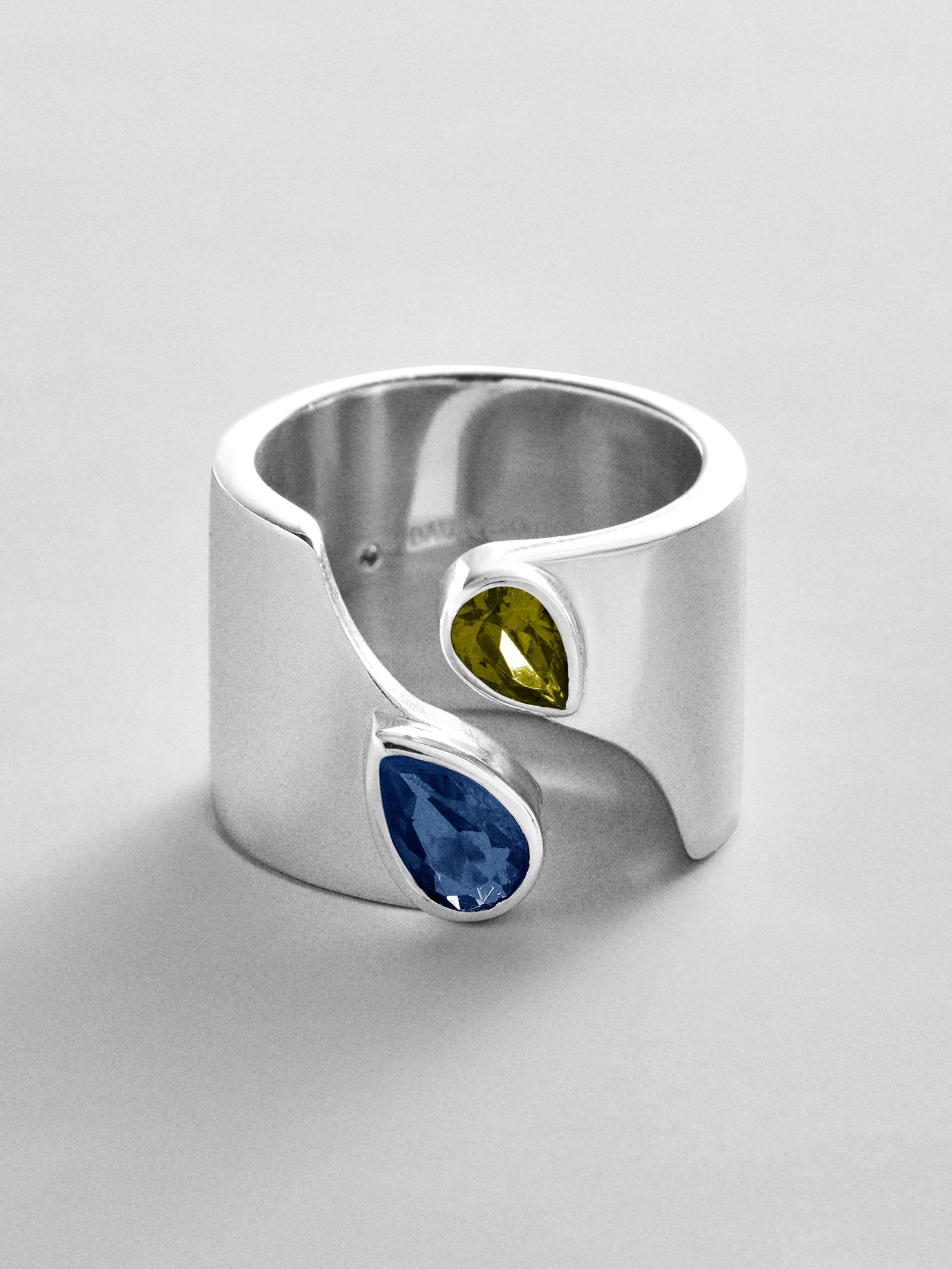 Open Band Custom Birthstone Ring  - Silver
