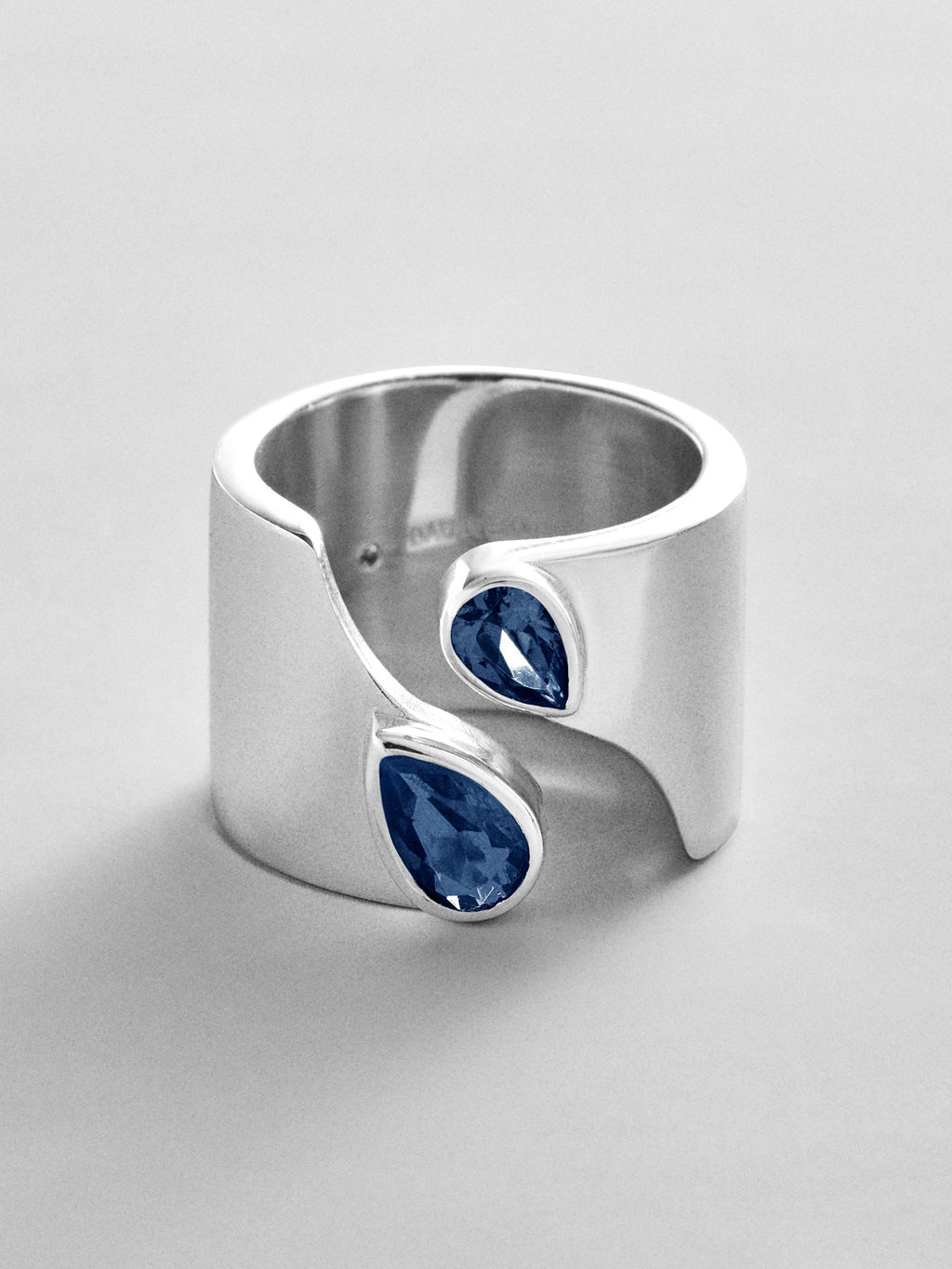 Open Band Custom Birthstone Ring  - Silver