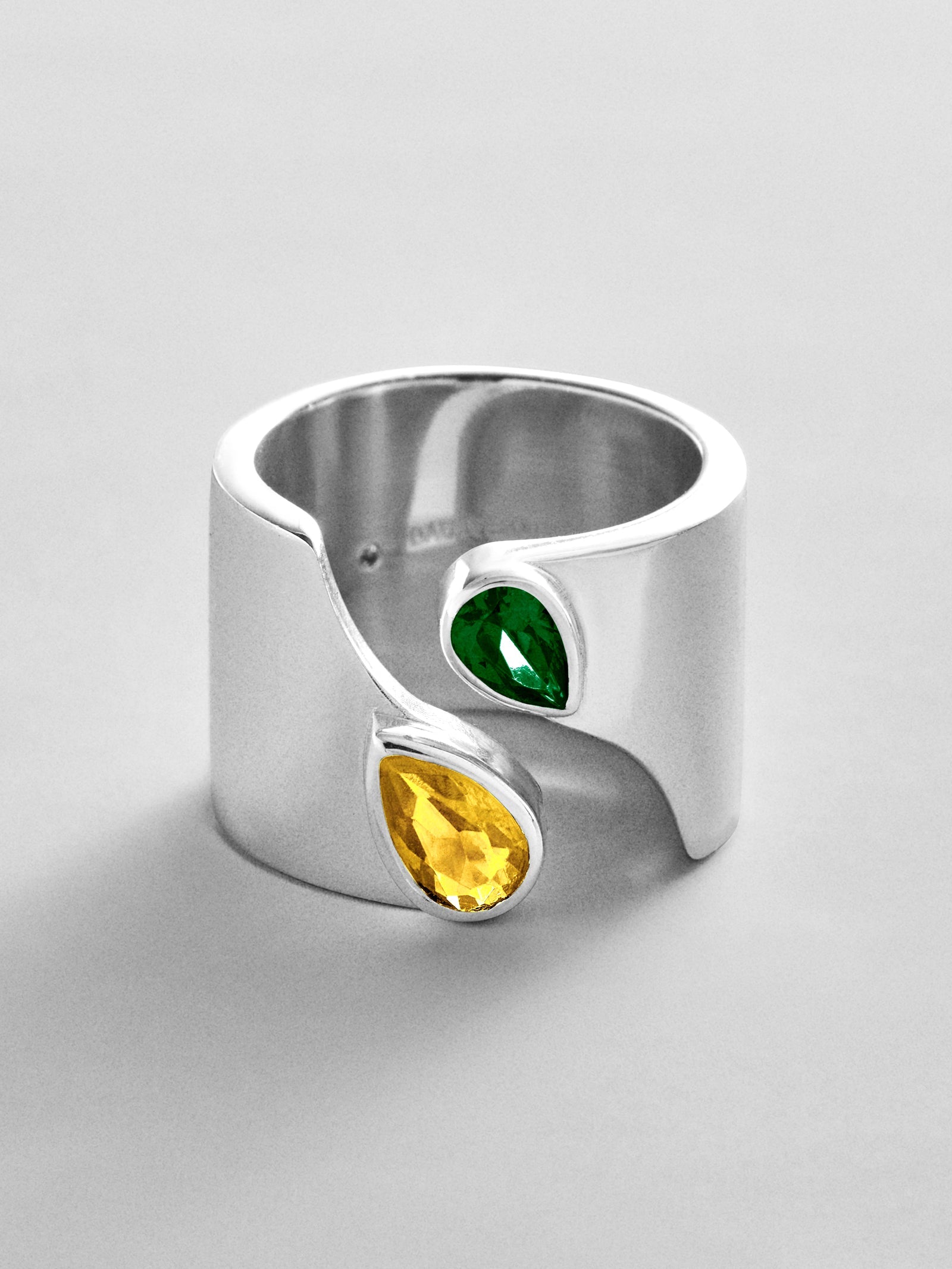 Open Band Custom Birthstone Ring  - Silver
