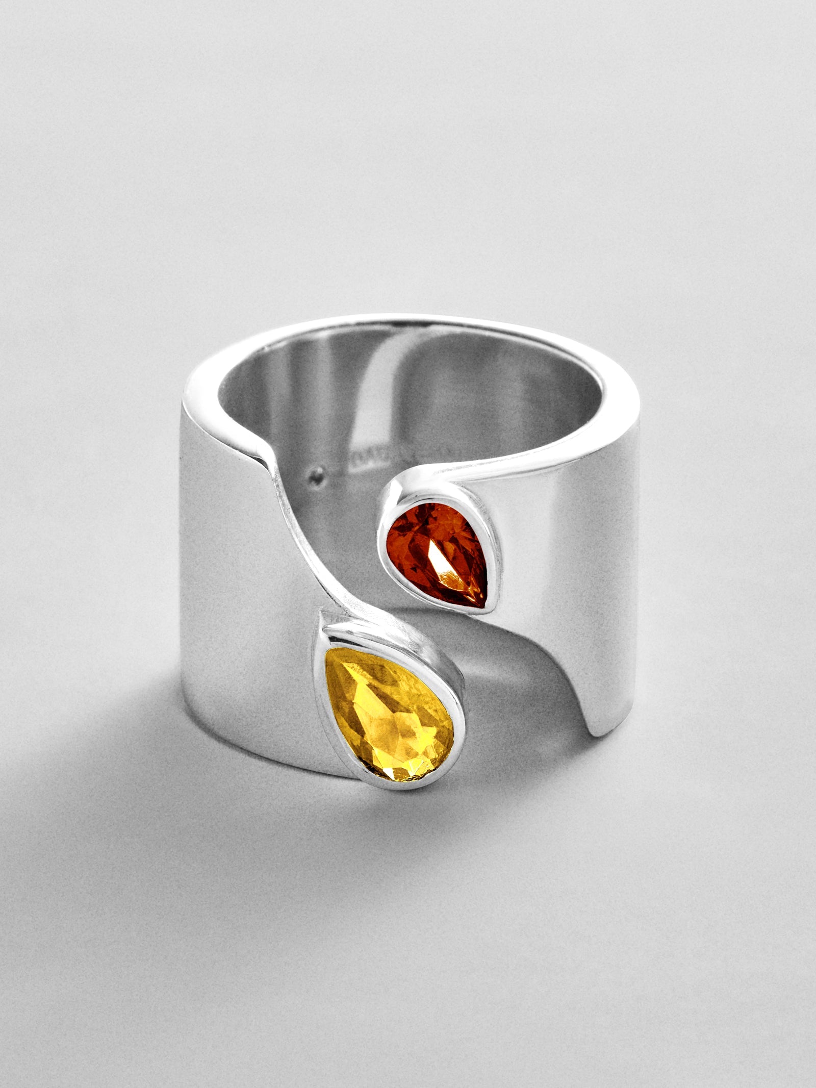 Open Band Custom Birthstone Ring  - Silver