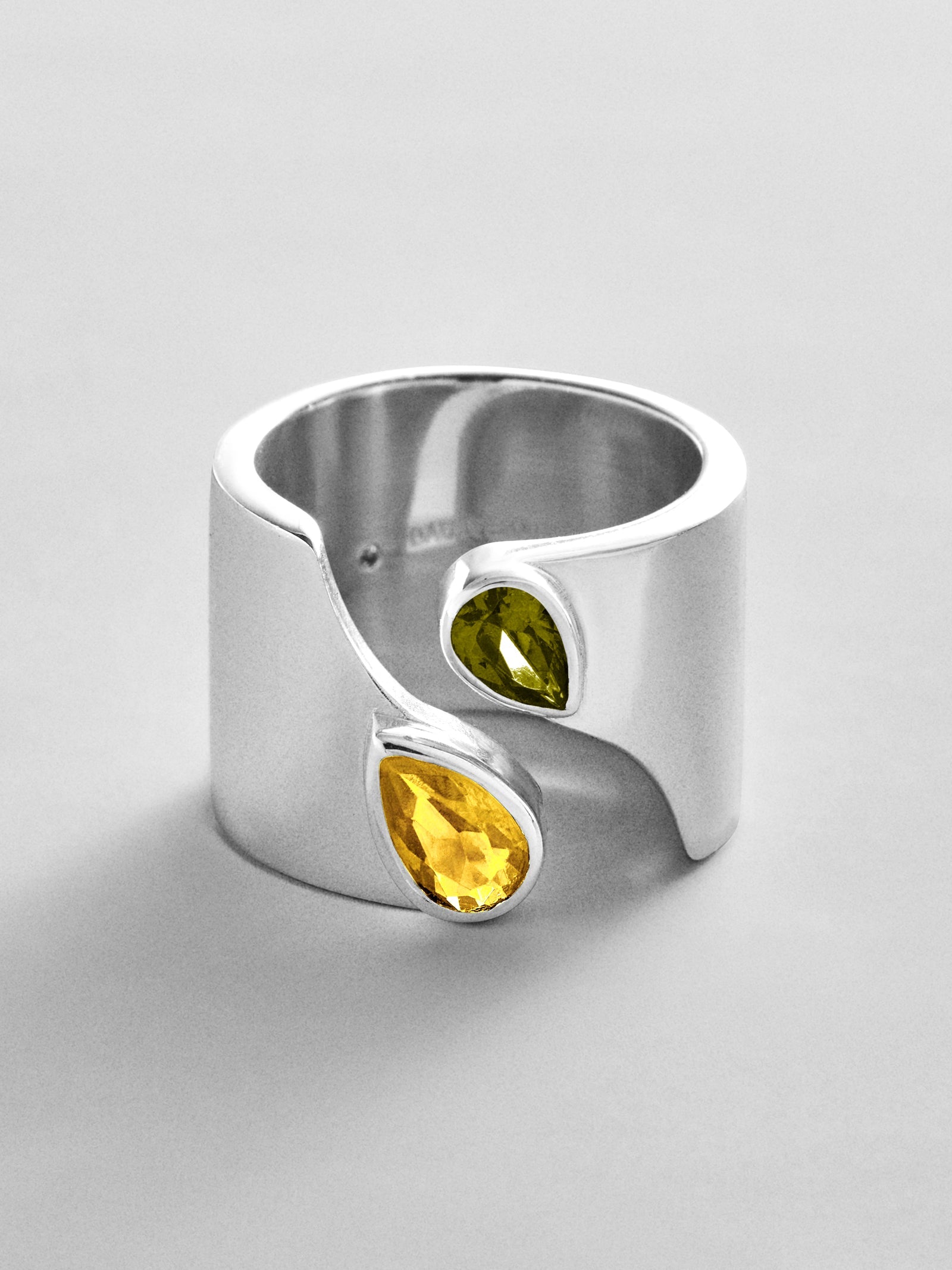 Open Band Custom Birthstone Ring  - Silver