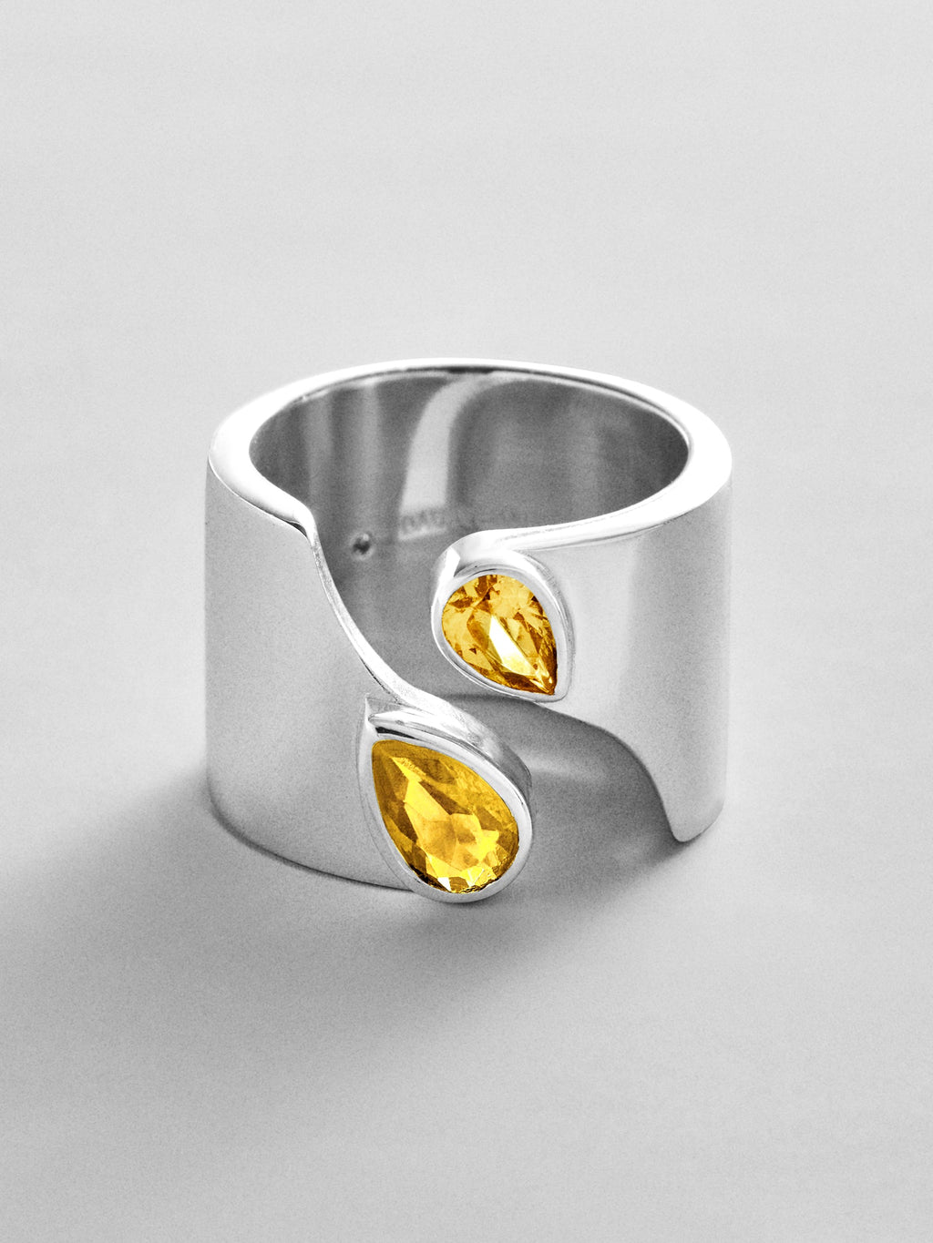 Open Band Custom Birthstone Ring  - Silver