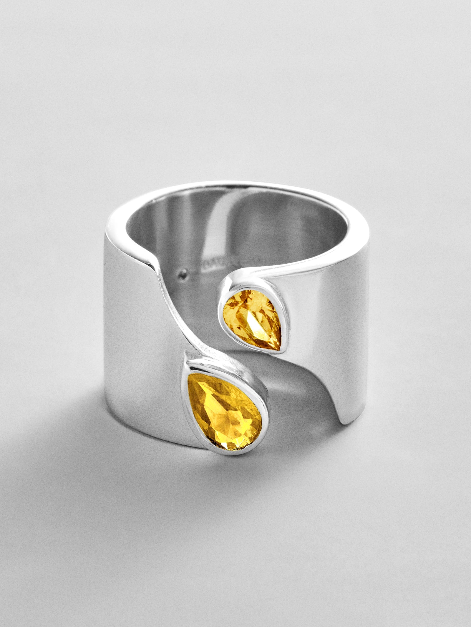 Open Band Custom Birthstone Ring  - Silver