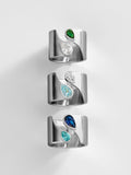 Open Band Custom Birthstone Ring  - Silver