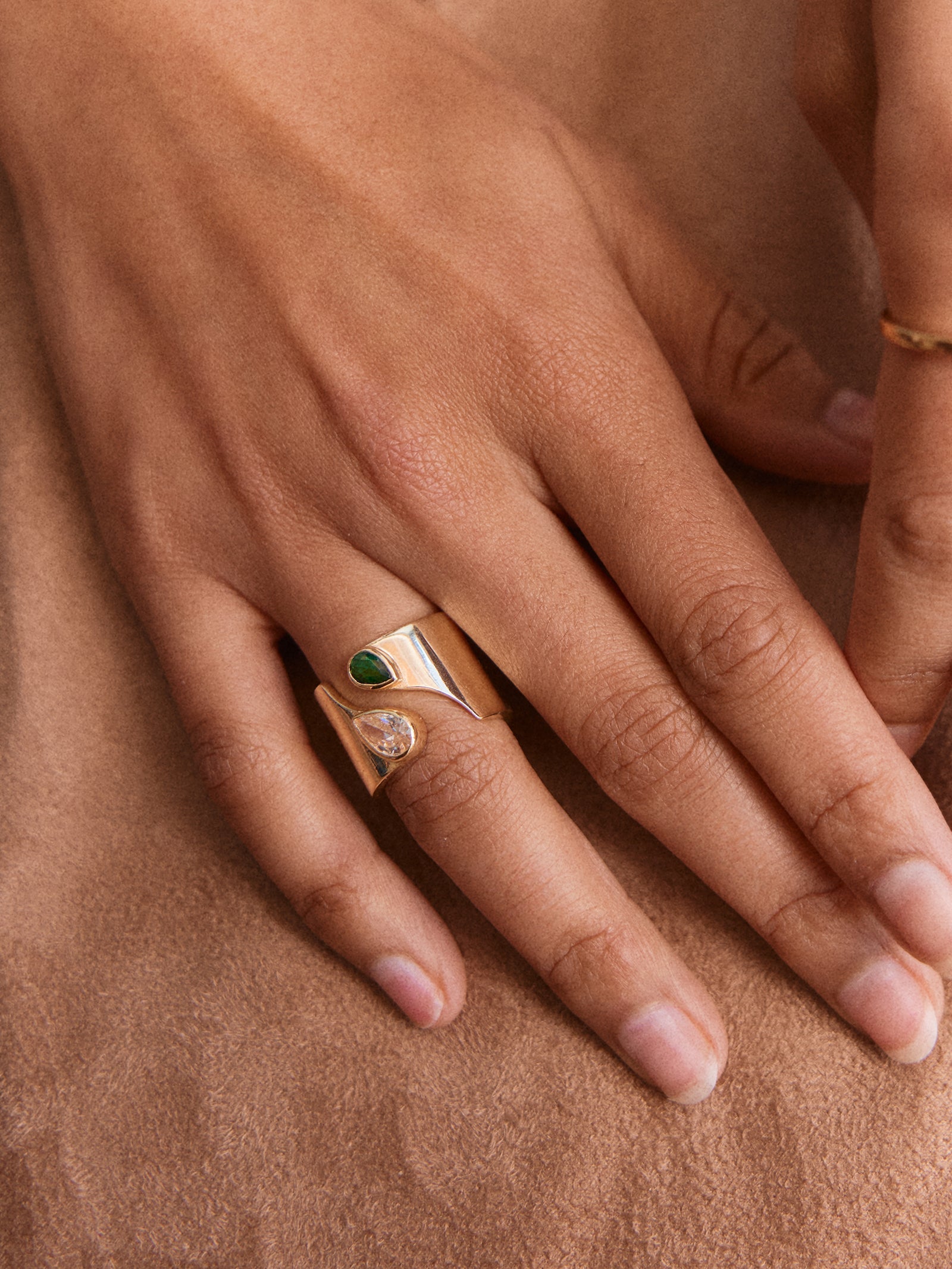 Open Band Custom Birthstone Ring  - Silver