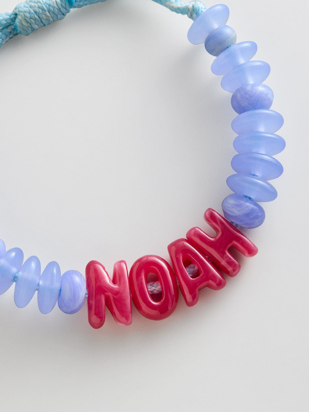 Wear Everywhere Waterproof Custom Bracelet - Blue Lace Agate/Fuchsia