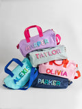 Thready to Go Kids’ Custom Duffle - Light Denim/Pink Multi
