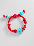 Knotty Enamel Initial Custom Bracelet - Red/Blue Single Letter