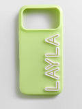 Fine Line Custom iPhone Case - Chartreuse/White