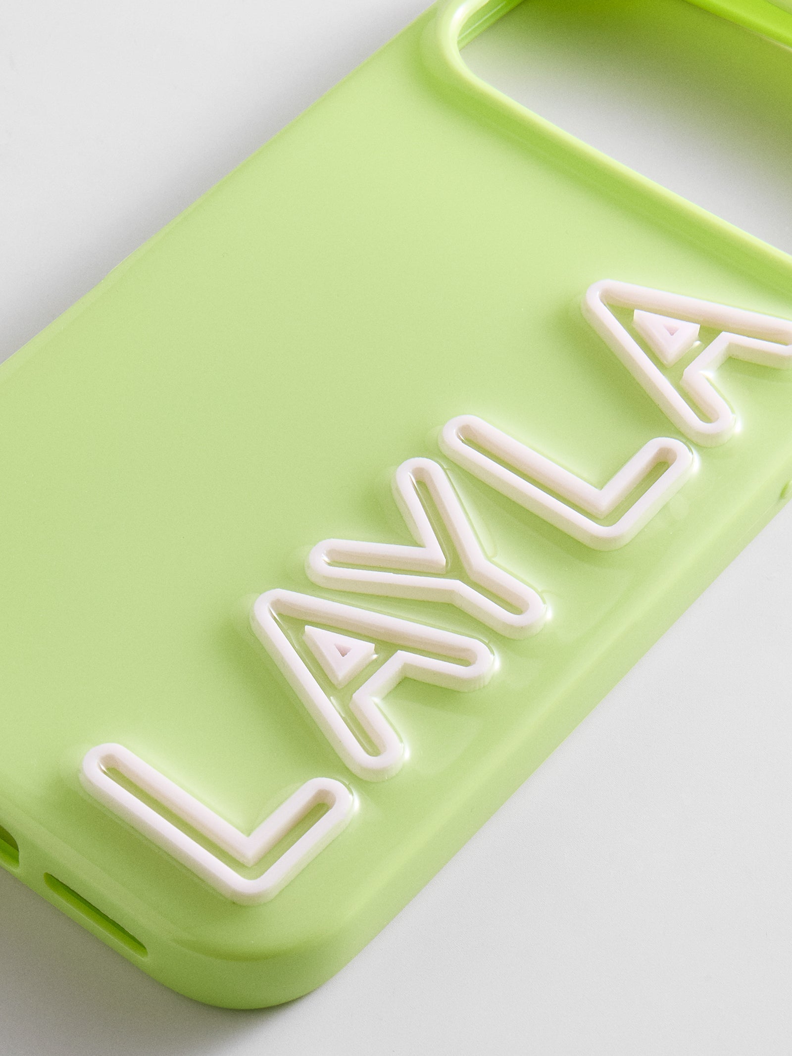 Fine Line Custom iPhone Case - Chartreuse/White