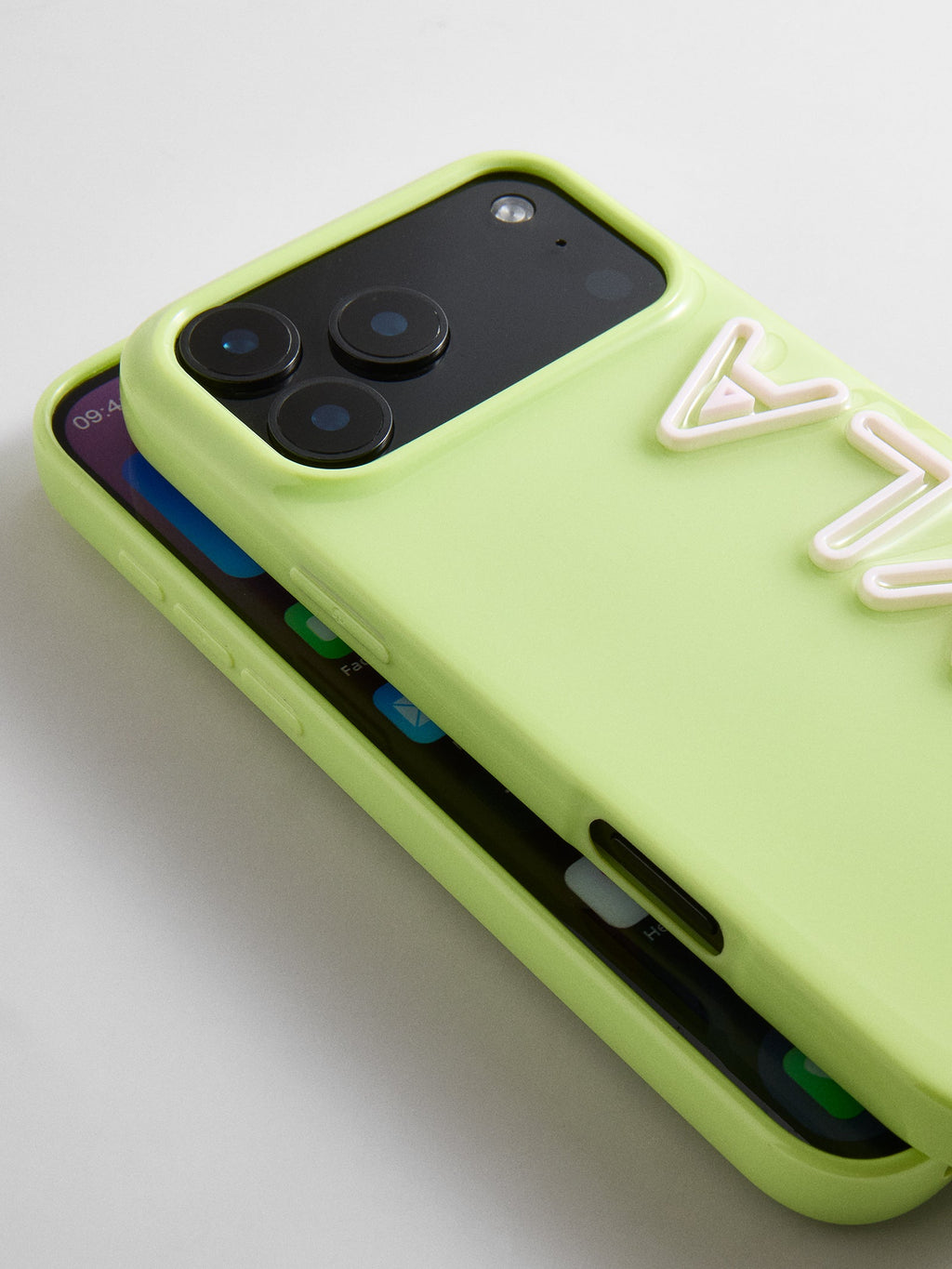 Fine Line Custom iPhone Case - Chartreuse/White