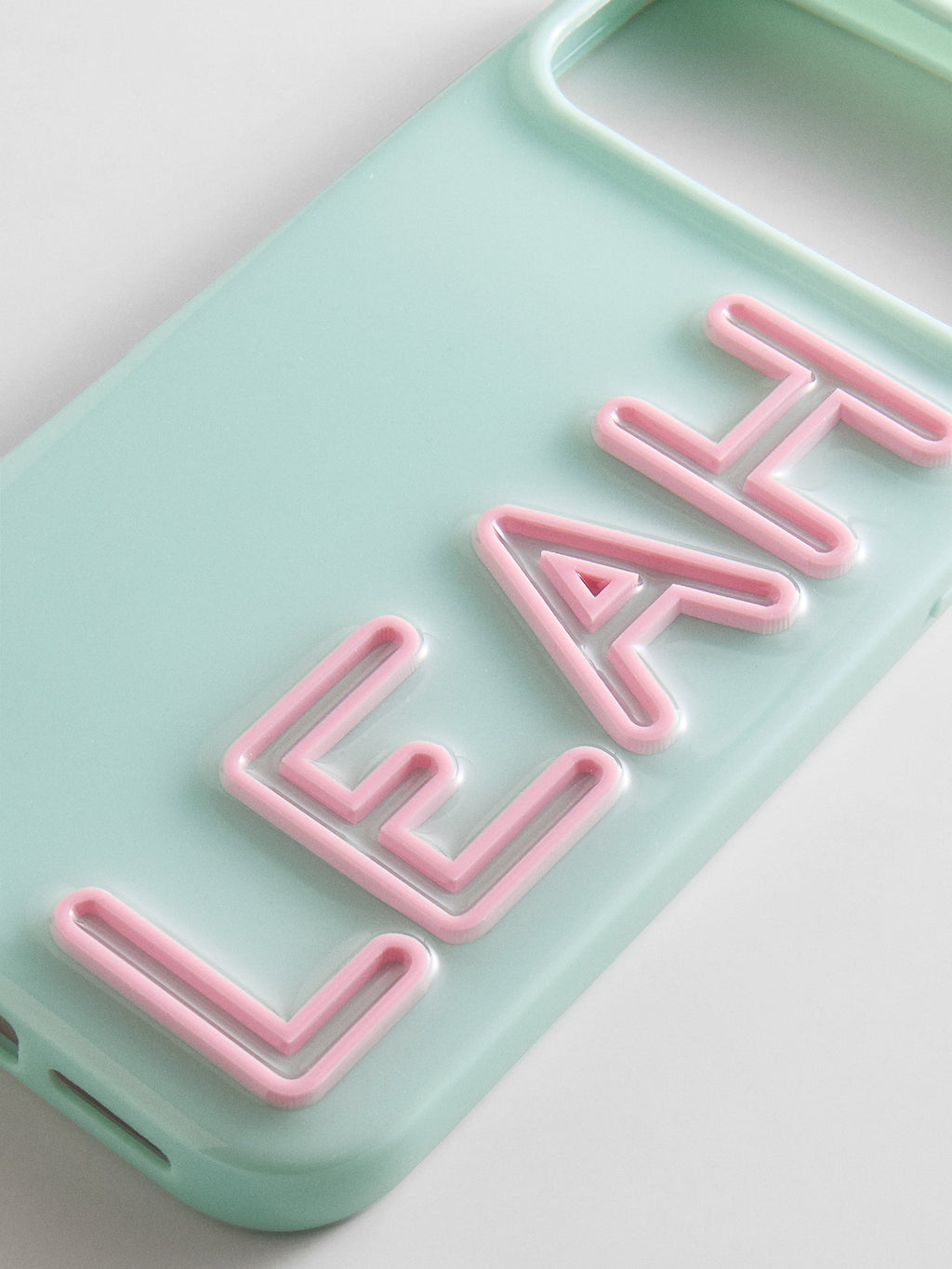 Fine Line Custom iPhone Case - Mint Green/Light Pink