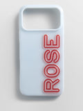 Fine Line Custom iPhone Case - Baby Blue/Red