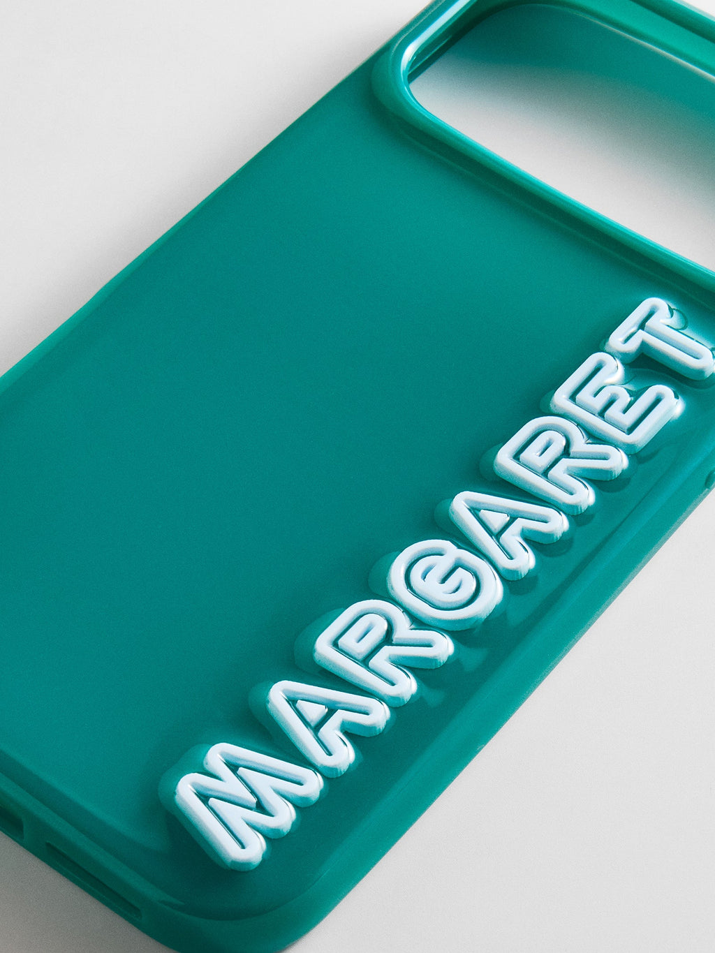 Fine Line Custom iPhone Case - Teal/White