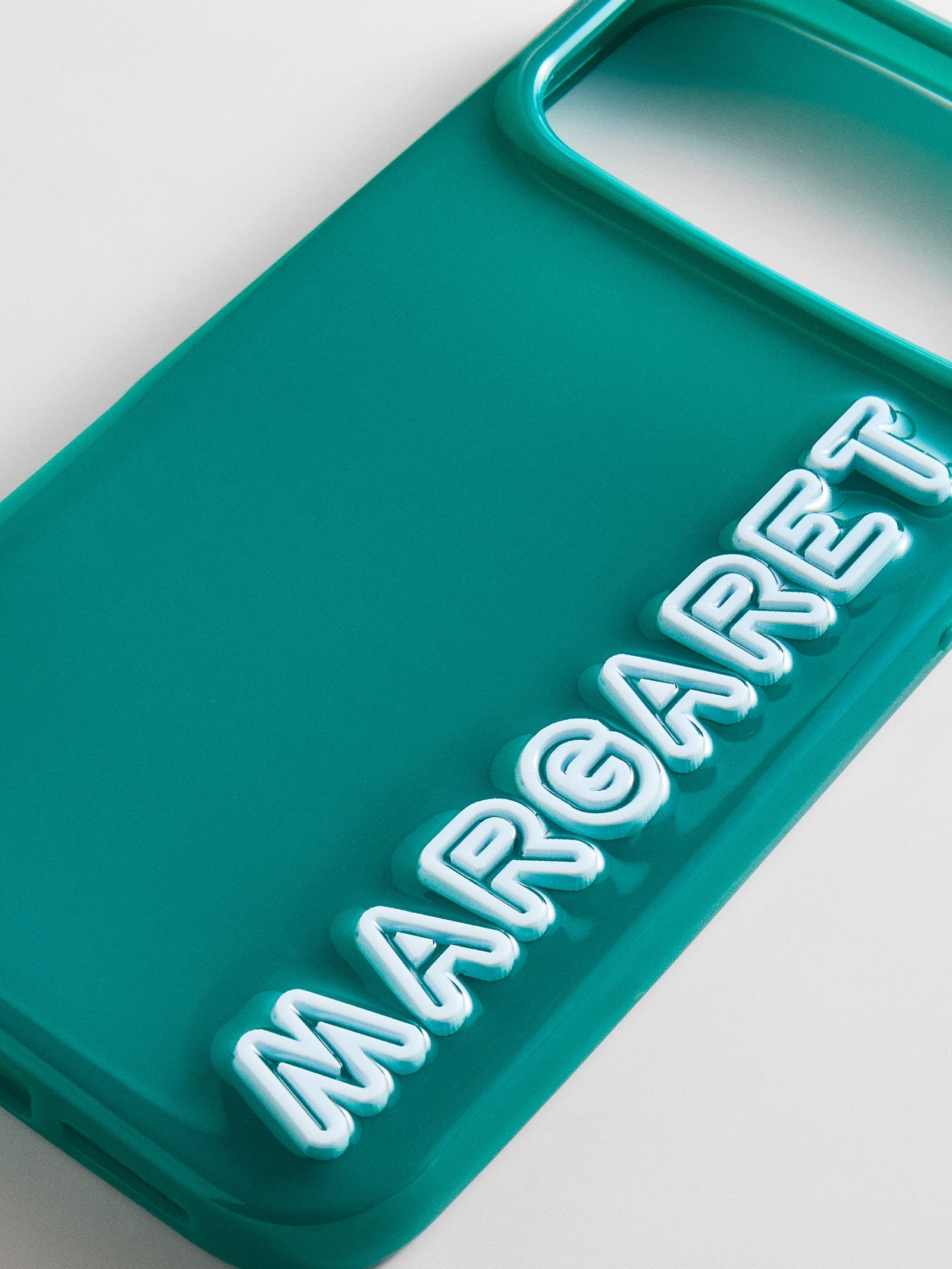 Fine Line Custom iPhone Case - Teal/White