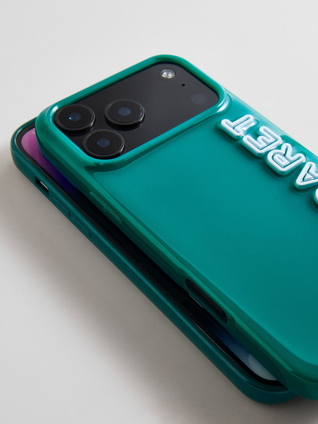 Fine Line Custom iPhone Case - Teal/White