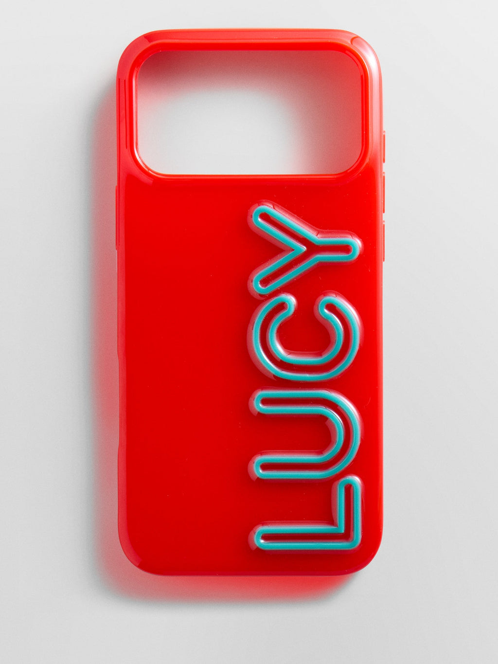 Fine Line Custom iPhone Case - Red/Teal Blue