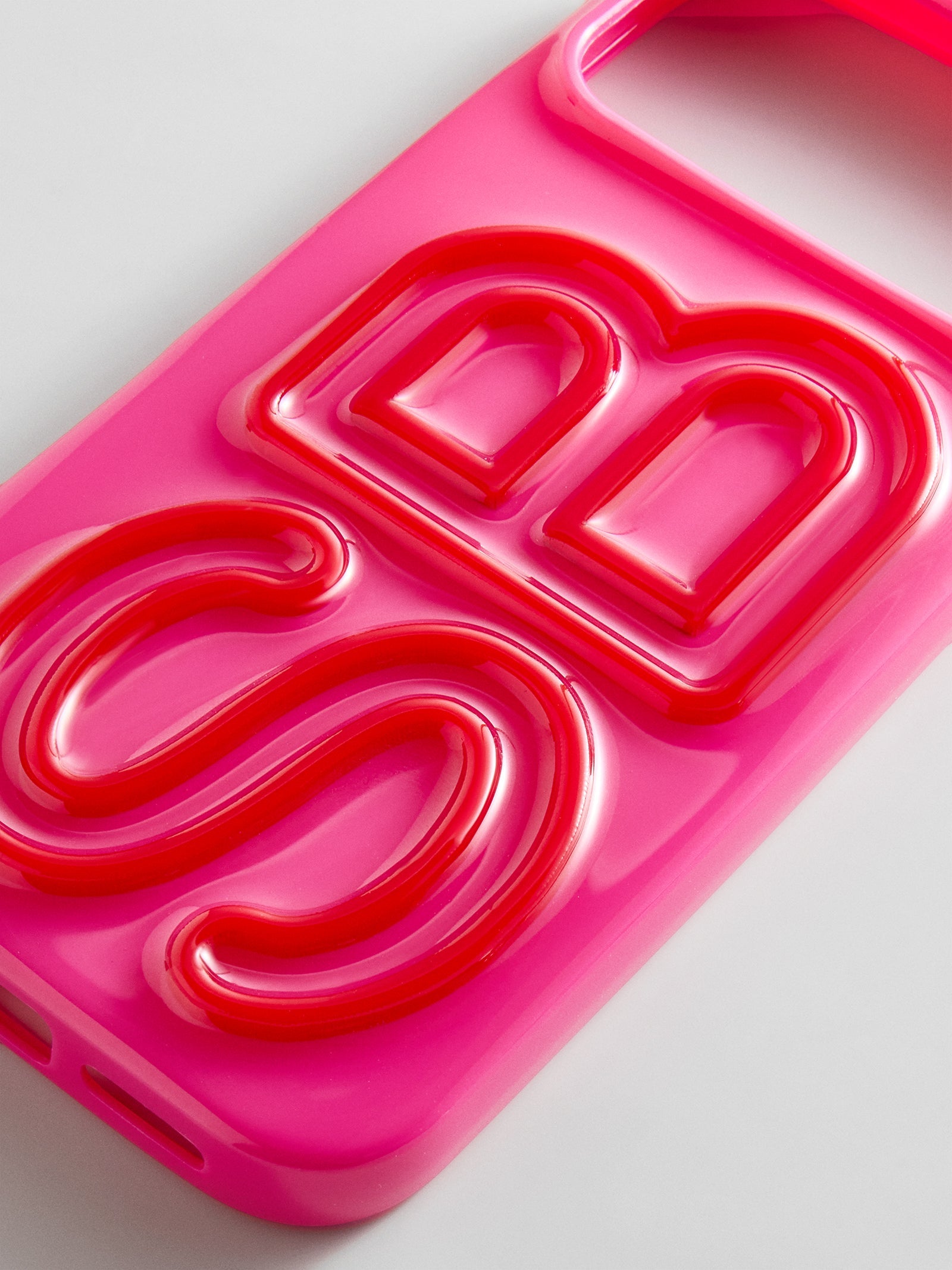 Fine Line Custom iPhone Case - Neon Pink/Red