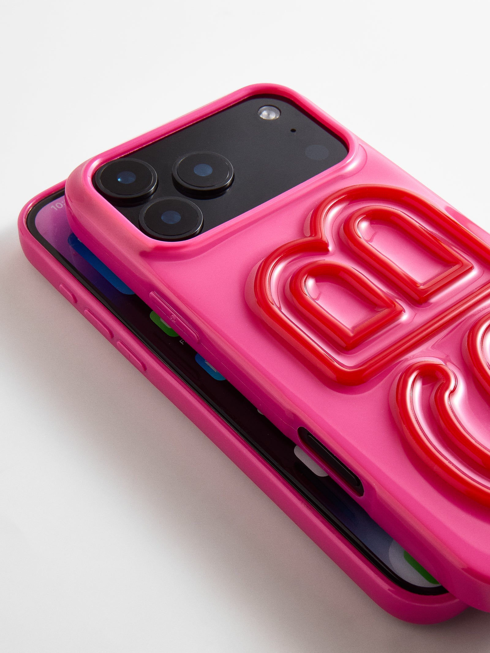 Fine Line Custom iPhone Case - Neon Pink/Red
