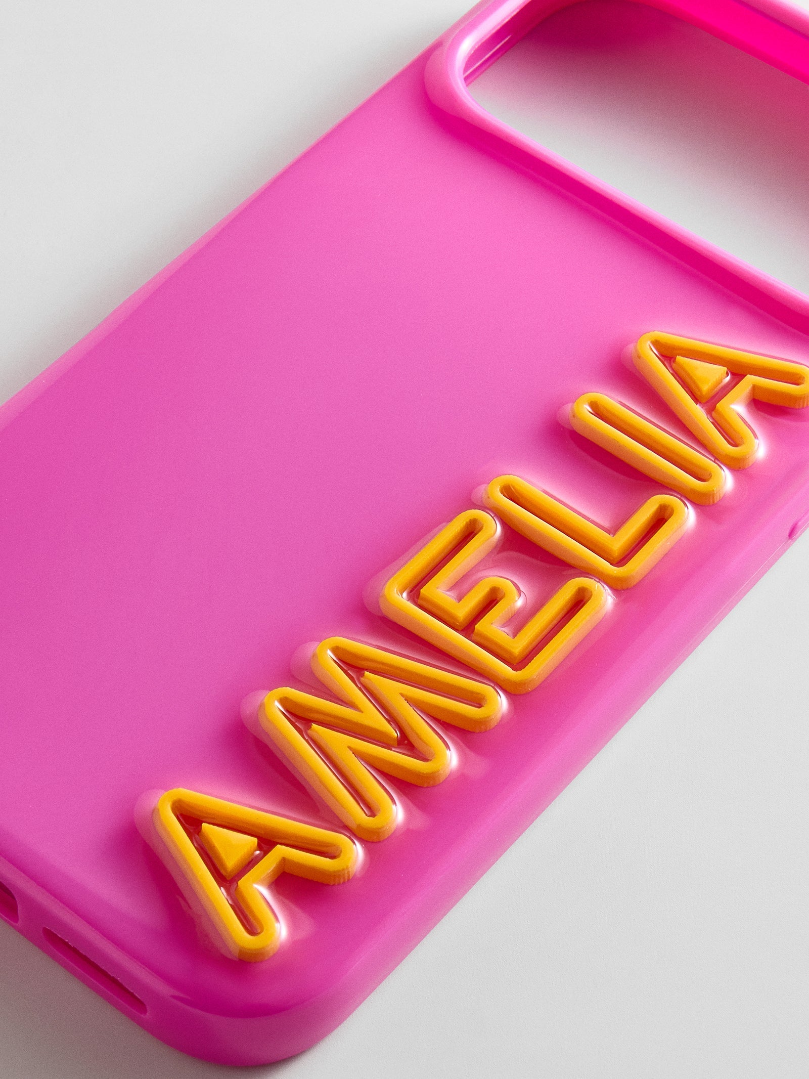 Fine Line Custom iPhone Case - Magenta/Yellow