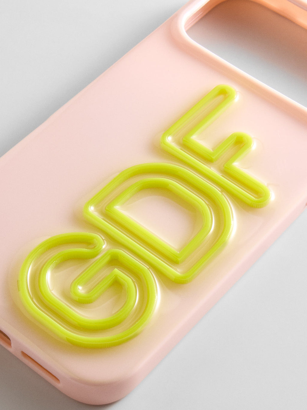 Fine Line Custom iPhone Case - Baby Pink/Chartreuse