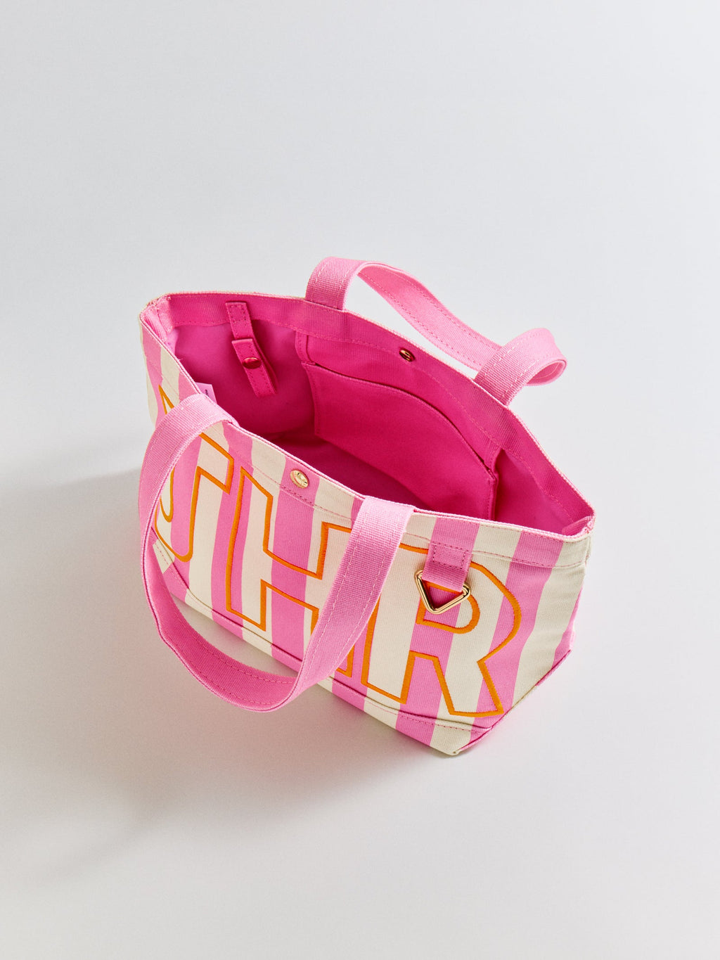 Striped Custom Alpha Tote - Custom Flamingo