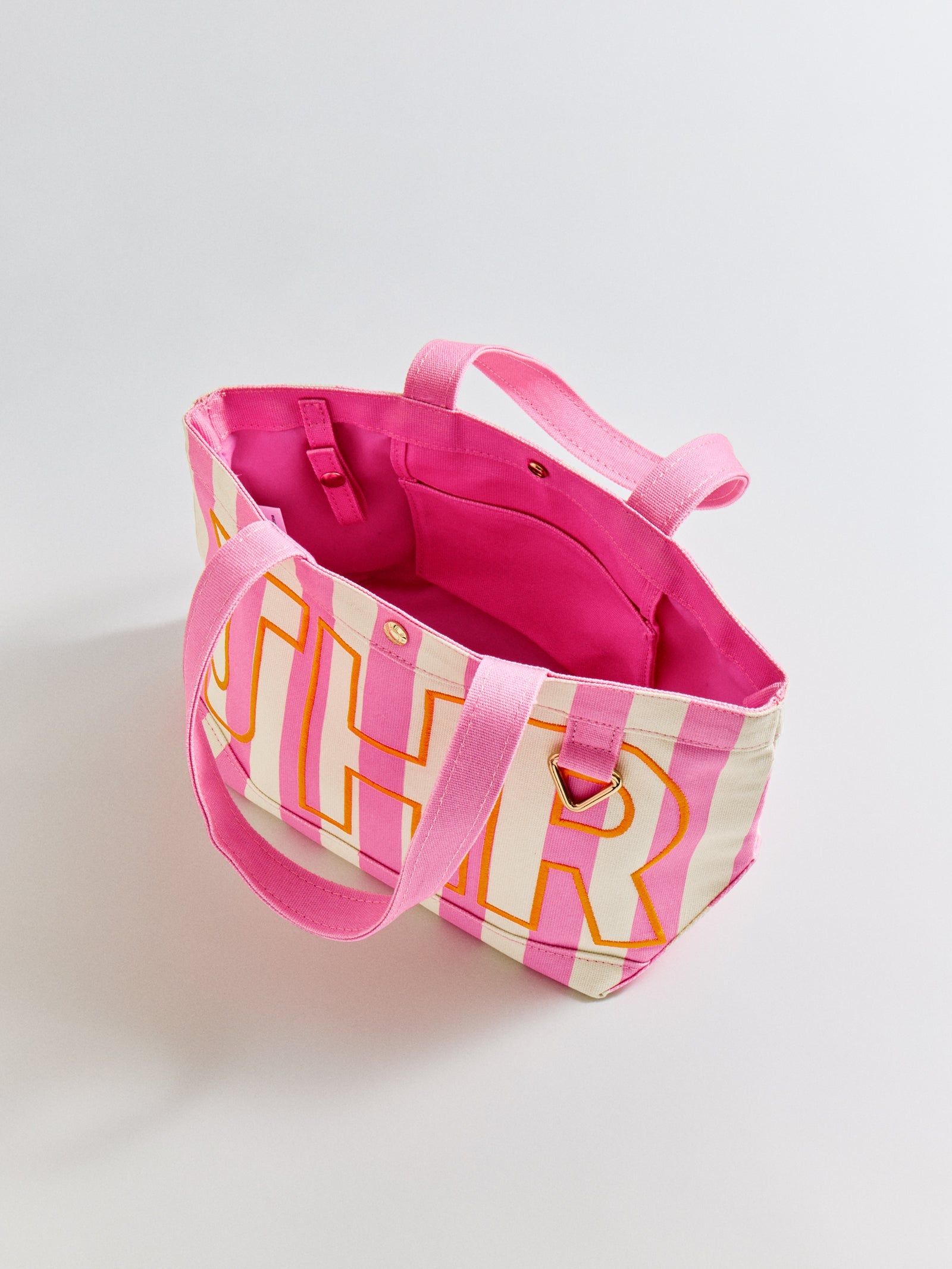 Striped Custom Alpha Tote - Custom Flamingo