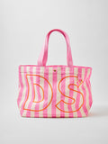 Striped Custom Alpha Tote - Custom Flamingo