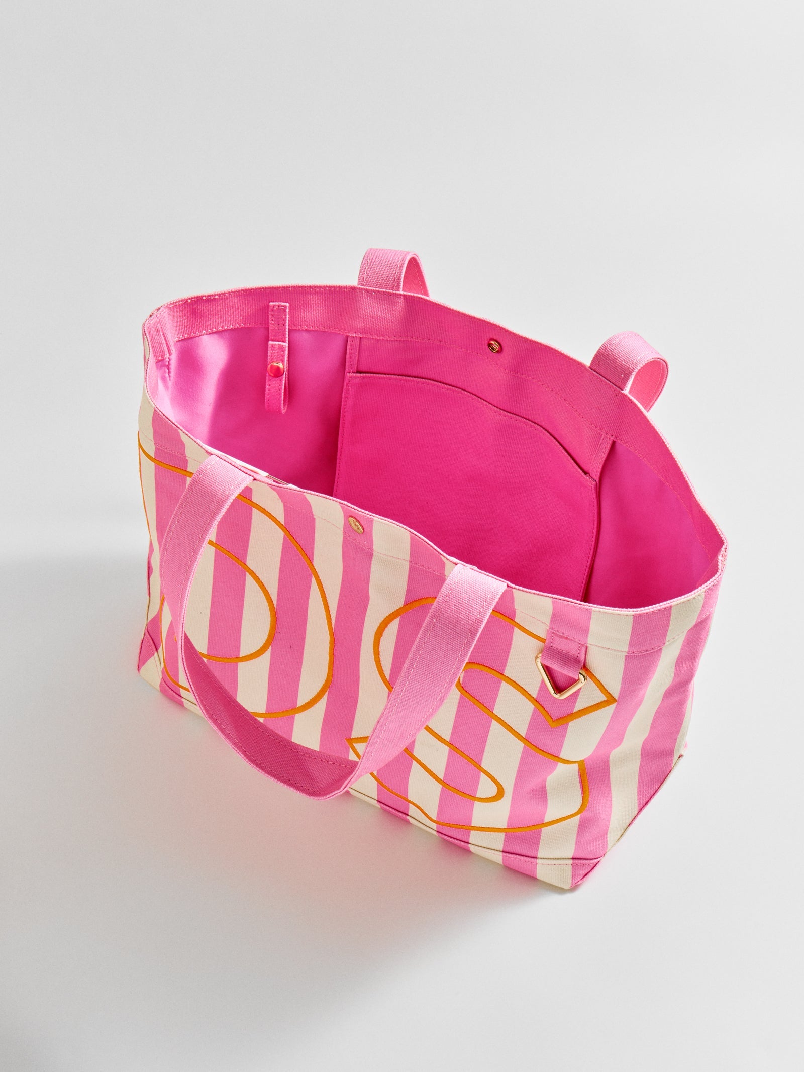 Striped Custom Alpha Tote - Custom Flamingo