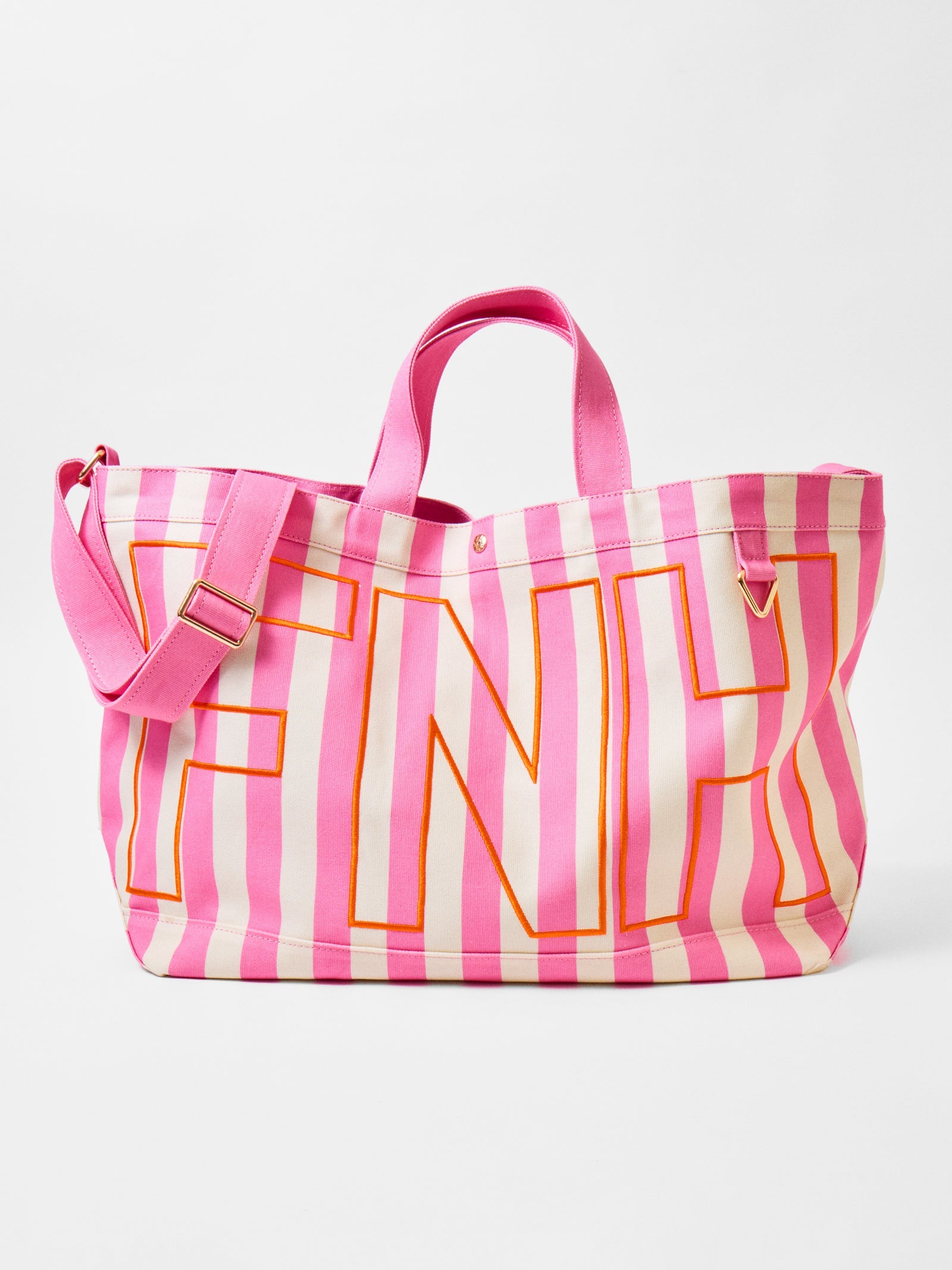 Striped Custom Alpha Tote - Custom Flamingo