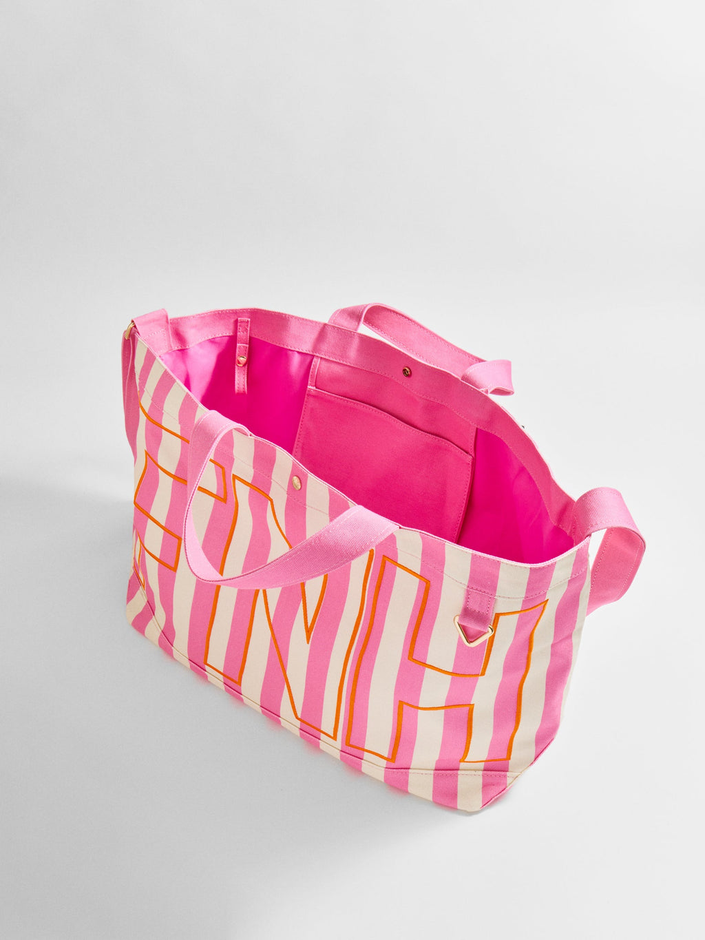 Striped Custom Alpha Tote - Custom Flamingo