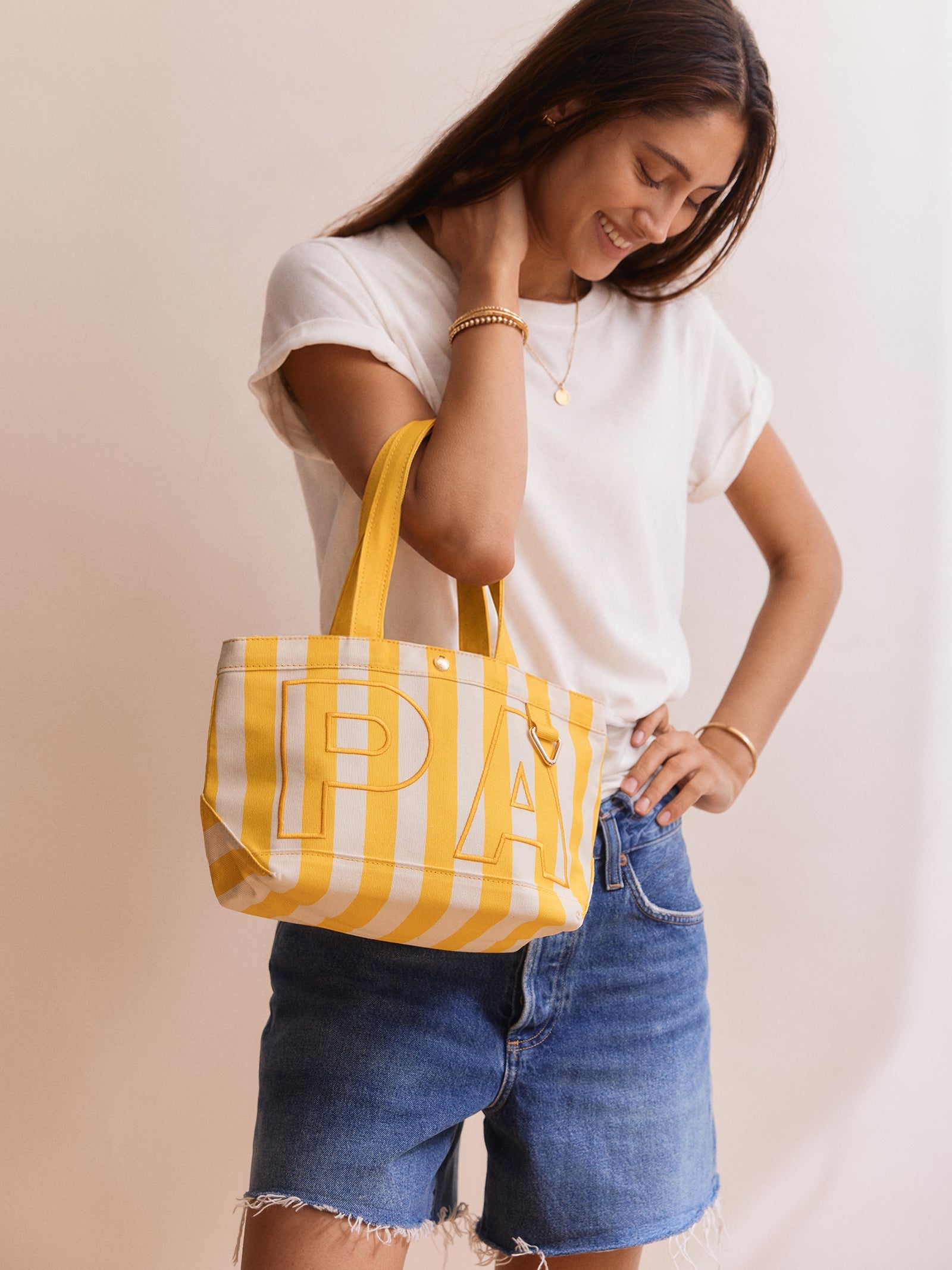 Striped Custom Alpha Tote - Custom Citrus