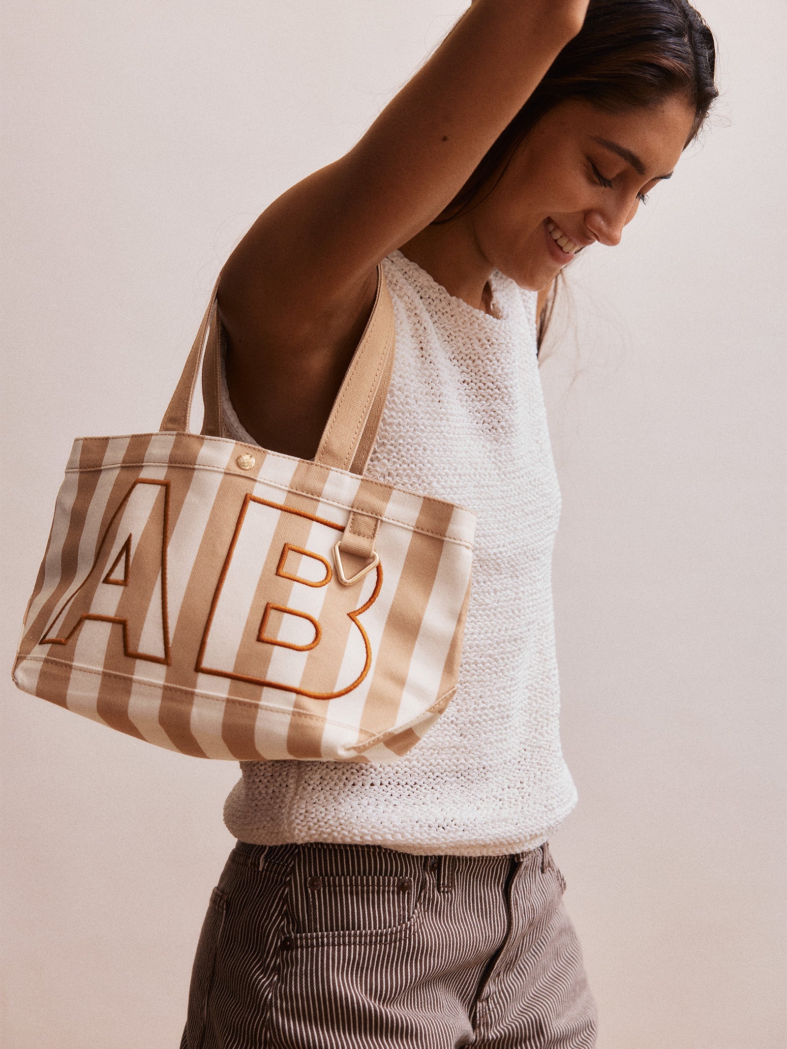 Striped Custom Alpha Tote - Custom Dune